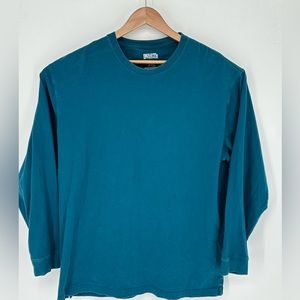 Duluth Trading Co Mens Blue Shirt Sz L Longtail T Long Sleeve U5.
